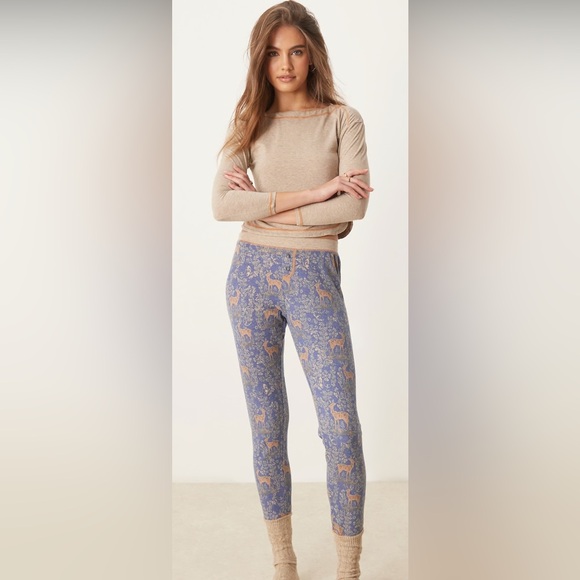 Free People Other - Free People Blue and Tan Pajama Set